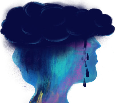 독박육아 갈등, 우울증을 묘사한 이미지