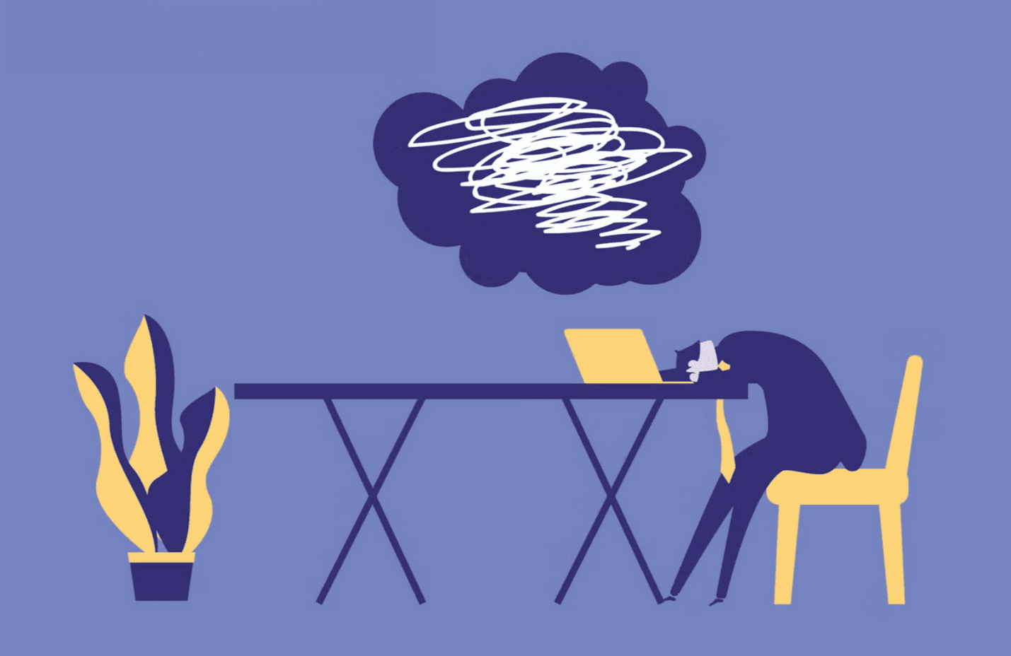 커리어 고민을 나타내는 일러스트